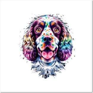 Welsh Springer Spaniel Watercolor Design Posters and Art